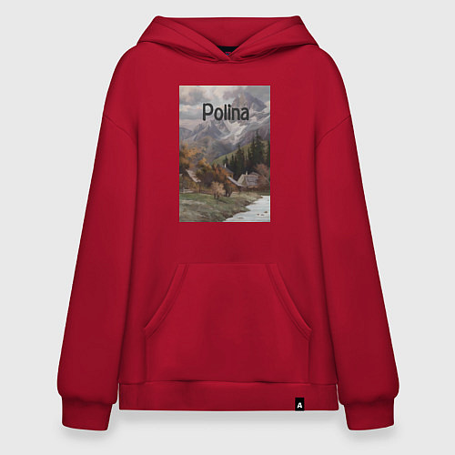 Худи оверсайз Polina деревушка / Красный – фото 1