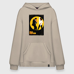 Толстовка-худи оверсайз Криминальное чтиво парный танец, цвет: миндальный