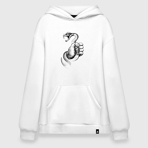 Худи оверсайз Пойманная змея / Белый – фото 1