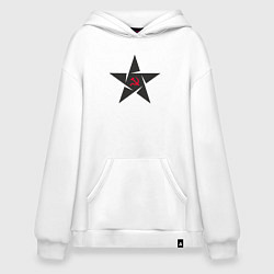 Толстовка-худи оверсайз Black star USSR, цвет: белый