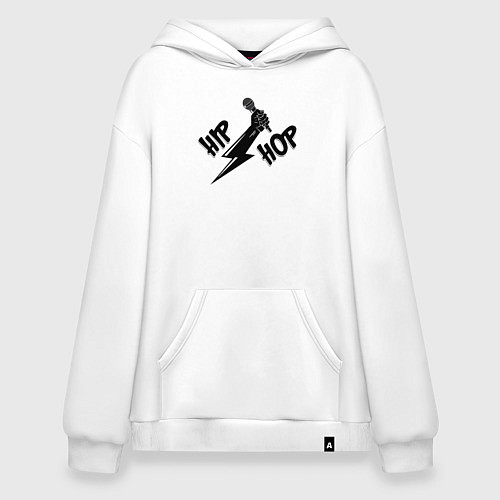 Худи оверсайз Хип-хоп музыка / Белый – фото 1