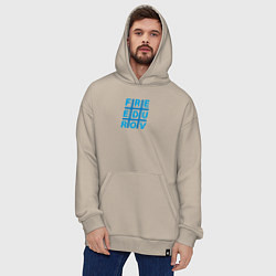 Толстовка-худи оверсайз Freedurov в хештеге, цвет: миндальный — фото 2