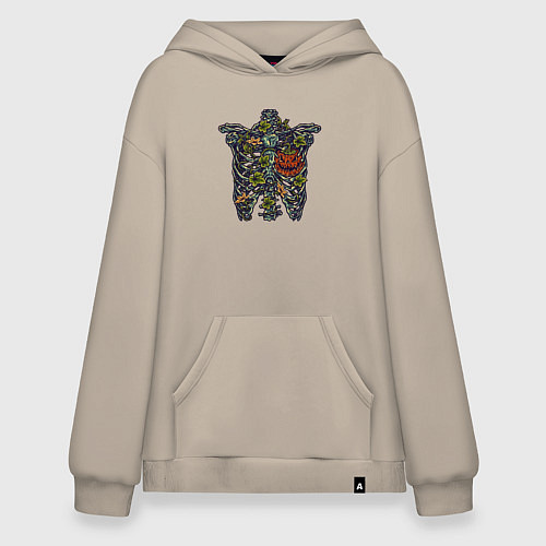 Худи оверсайз Halloween skeletor / Миндальный – фото 1