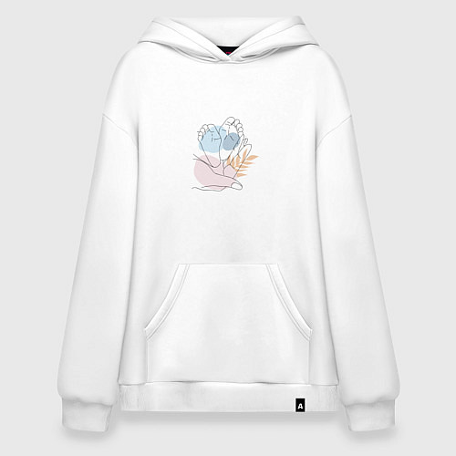 Худи оверсайз Арт ножки малыша в ладони / Белый – фото 1