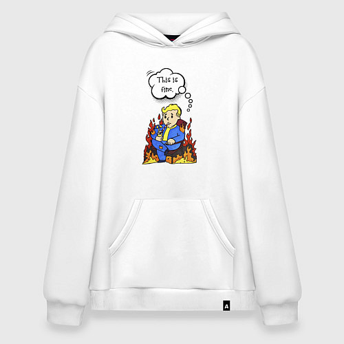 Худи оверсайз Vault boy in the fire / Белый – фото 1
