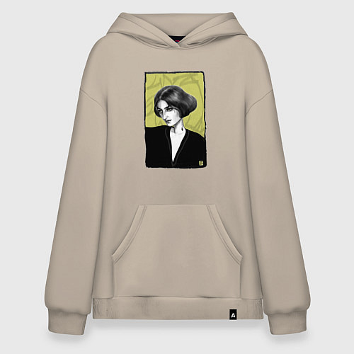 Худи оверсайз Желтоглазая мадам / Миндальный – фото 1