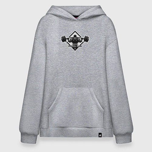 Худи оверсайз Power club bodybuilding / Меланж – фото 1