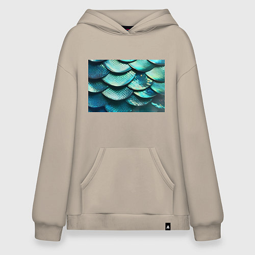 Худи оверсайз Чешуя крупной рыбы / Миндальный – фото 1