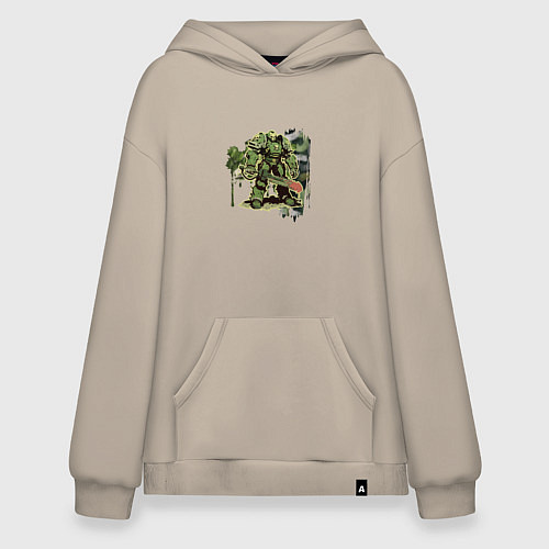 Худи оверсайз Каратель в силовой броне / Миндальный – фото 1