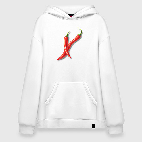 Худи оверсайз Два чили перчика / Белый – фото 1