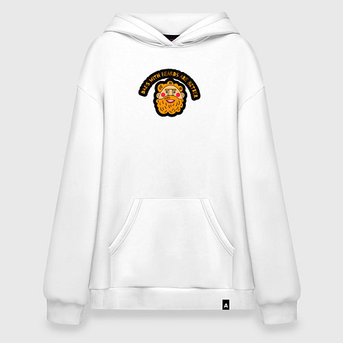 Худи оверсайз Папы с бородой лучше / Белый – фото 1