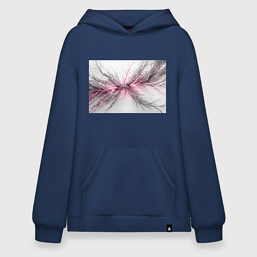 Худи оверсайз Электрическое сплетение / Тёмно-синий – фото 1