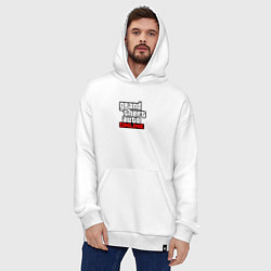 Толстовка-худи оверсайз GTA online logo game, цвет: белый — фото 2