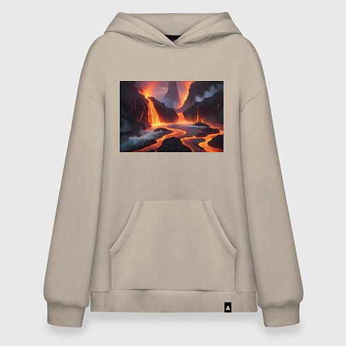 Худи оверсайз Текущая лава / Миндальный – фото 1