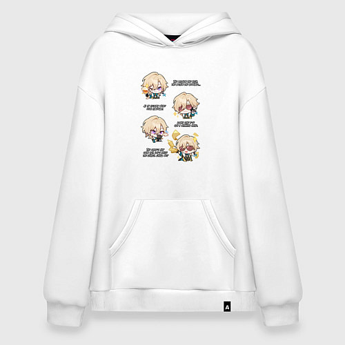 Худи оверсайз Авантюрин фразы / Белый – фото 1