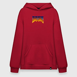 Толстовка-худи оверсайз Doom logotype, цвет: красный