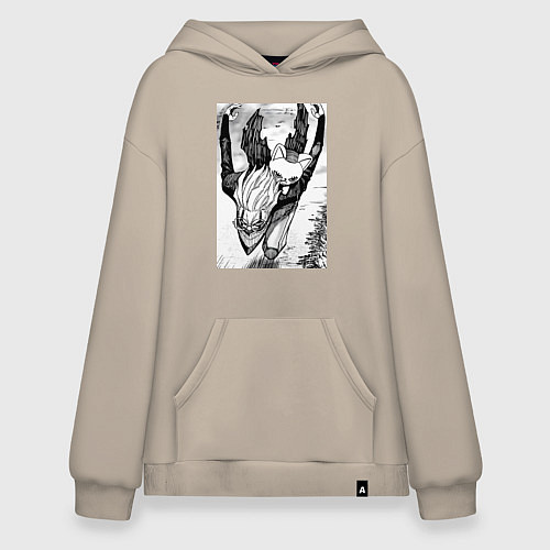 Худи оверсайз Дандадан: Кэн Такакура / Миндальный – фото 1