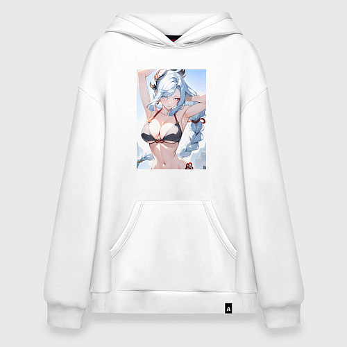 Худи оверсайз Геншин Шэнь Хэ купальник / Белый – фото 1