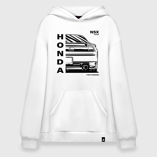 Худи оверсайз Honda nsx acura vtec powered / Белый – фото 1