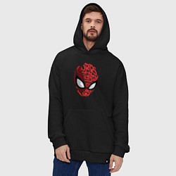 Толстовка-худи оверсайз Spider-Man text, цвет: черный — фото 2