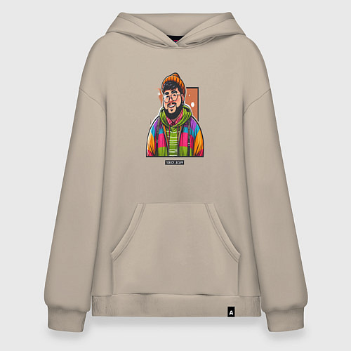 Худи оверсайз Токсичный скуф / Миндальный – фото 1