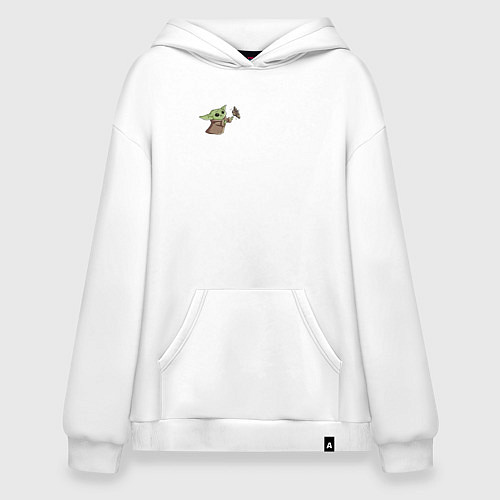 Худи оверсайз Малыш - Беби Йода / Белый – фото 1