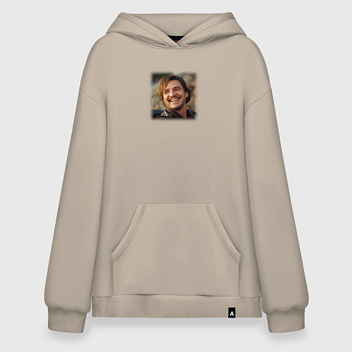 Худи оверсайз Педро Паскаль мем из Невыносимая тяжесть огромного / Миндальный – фото 1