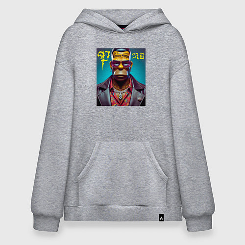 Худи оверсайз Homer Simpson - punk is not dead / Меланж – фото 1