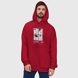 Толстовка-худи оверсайз Seungmin stray kids cute, цвет: красный — фото 2