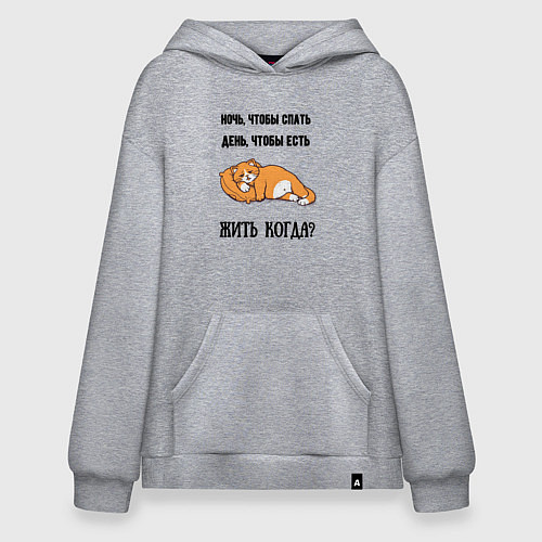 Худи оверсайз Когда жить / Меланж – фото 1