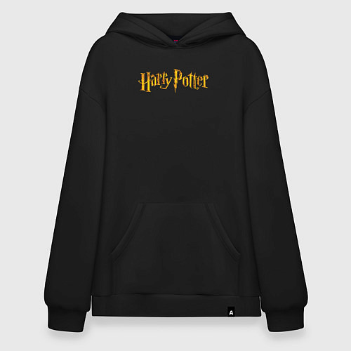 Худи оверсайз Harry Potter golden logo / Черный – фото 1