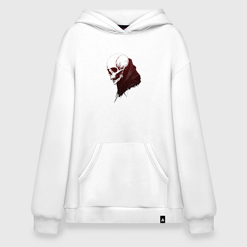Худи оверсайз Череп с острыми клыками / Белый – фото 1