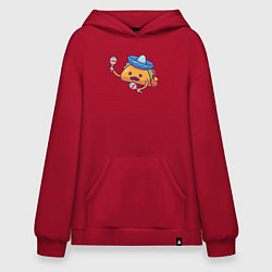 Толстовка-худи оверсайз Мексиканский такос, цвет: красный