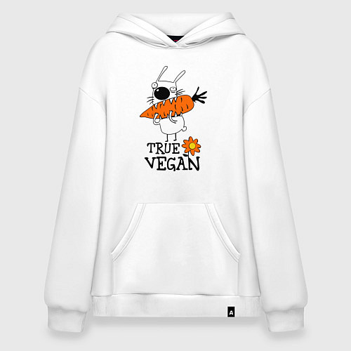 Худи оверсайз True vegan (истинный веган) / Белый – фото 1