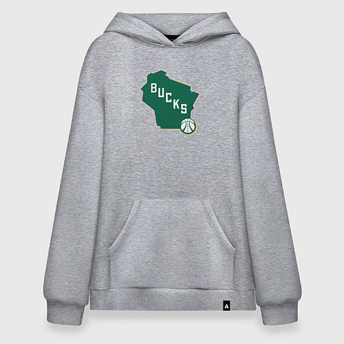 Худи оверсайз Bucks team / Меланж – фото 1