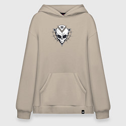 Толстовка-худи оверсайз Skull eye, цвет: миндальный