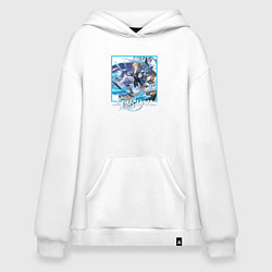 Толстовка-худи оверсайз Яньцин, цвет: белый