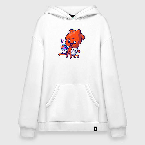 Худи оверсайз Химик осьминог / Белый – фото 1