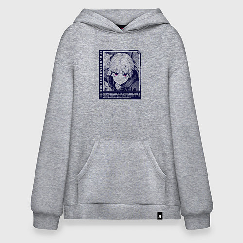 Худи оверсайз Девушка с пурпурным взглядом / Меланж – фото 1