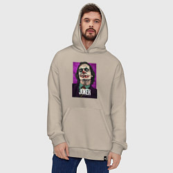 Толстовка-худи оверсайз Хоакин феникс - джокер, цвет: миндальный — фото 2