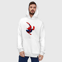 Толстовка-худи оверсайз Человек паук в полёте, цвет: белый — фото 2