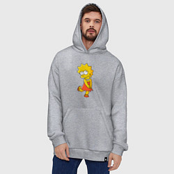 Толстовка-худи оверсайз Lisa Simpson, цвет: меланж — фото 2