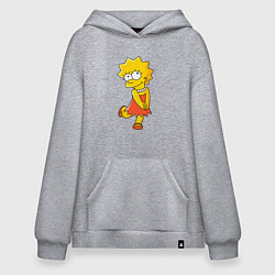 Толстовка-худи оверсайз Lisa Simpson, цвет: меланж