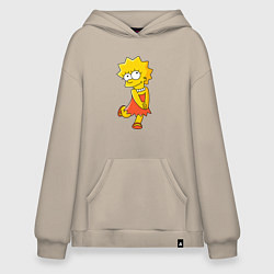 Толстовка-худи оверсайз Lisa Simpson, цвет: миндальный