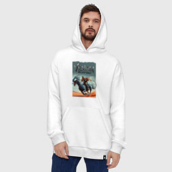 Толстовка-худи оверсайз Venom the last dance - Eddie rides on a symbiote h, цвет: белый — фото 2