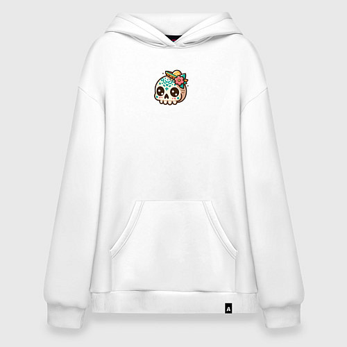 Худи оверсайз Череп в сомбреро / Белый – фото 1