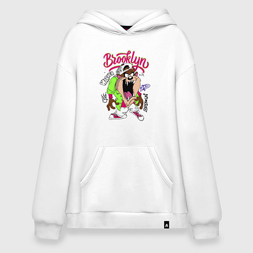 Худи оверсайз Тасманский дьявол - Taz / Белый – фото 1