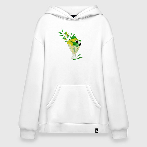 Худи оверсайз Панда и мороженое / Белый – фото 1