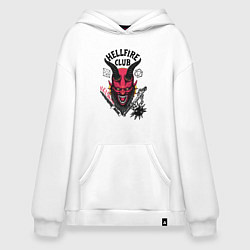 Толстовка-худи оверсайз Hellfire club demon, цвет: белый