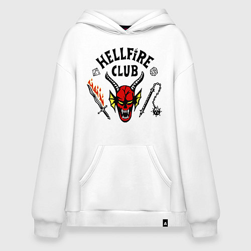 Худи оверсайз Stranger things - hellfire club / Белый – фото 1
